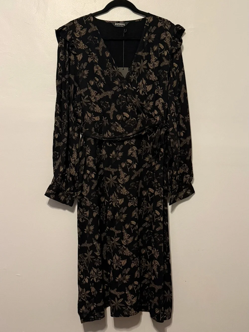 Disturbia Poisonous Plants midi faux wrap dress size 14 NWT - Picture 3 of 6